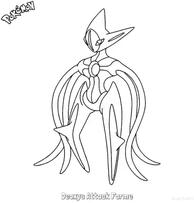 Free printable Deoxys Attack Forme Coloring Page - Free Printable Pokemon Coloring Sheets coloring page
